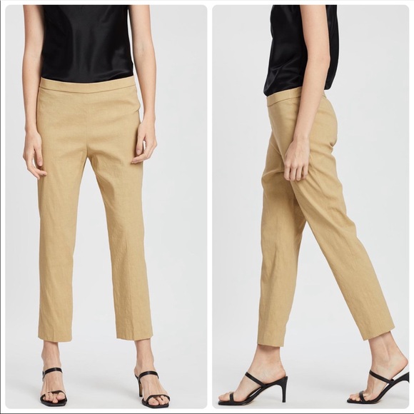 Theory Linen Blend Pull-On Slim Pants - Picture 7 of 9